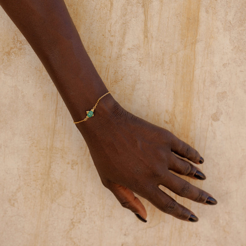 Zoe & Morgan Farah Bracelet - Gold Vermeil & Emerald