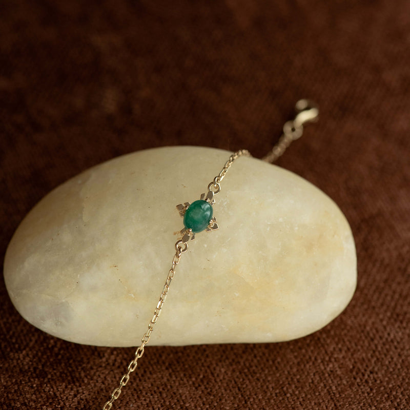 Zoe & Morgan Farah Bracelet - Gold Vermeil & Emerald
