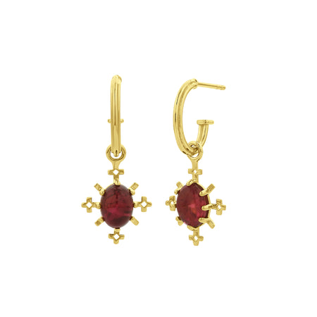 Zoe & Morgan Farah Hoops - Gold Vermeil & Pink Tourmaline - Earrings - Walker & Hall