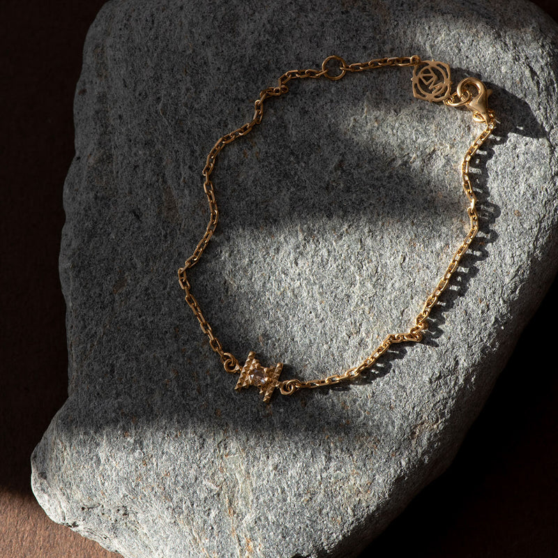 Zoe & Morgan Inti Bracelet - Gold Vermeil & Peach Zircon-Bracelet-Walker & Hall