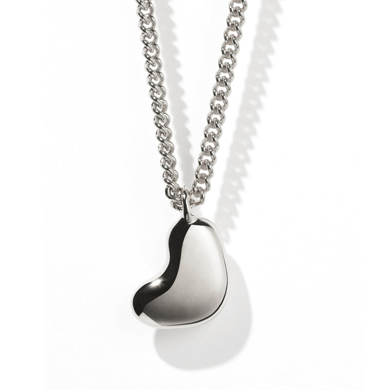 Meadowlark Lava Heart Necklace Small - Sterling Silver-Necklace-Walker & Hall