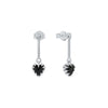 Stolen Girlfriends Club Love Claw Bar Earrings - Silver & Onyx - Earrings - Walker & Hall