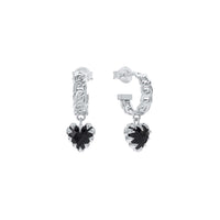 Stolen Girlfriends Club Love Claw Curb Hoops - Silver & Onyx - Earrings - Walker & Hall
