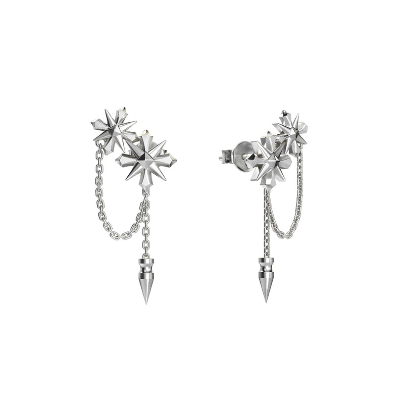 Stolen Girlfriends Club Midnight Cross Drop Earrings - Silver - Earrings - Walker & Hall