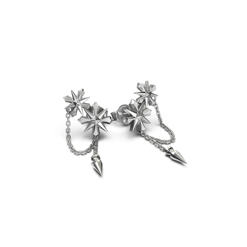 Stolen Girlfriends Club Midnight Cross Drop Earrings - Silver - Earrings - Walker & Hall