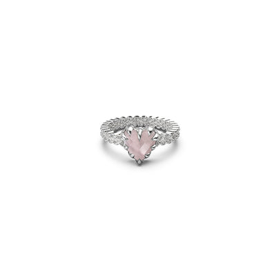 Stolen Girlfriends Club Mini Claw Ring - Rose Quartz