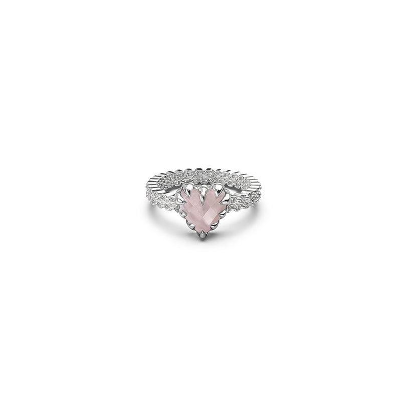 Stolen Girlfriends Club Mini Claw Ring - Rose Quartz
