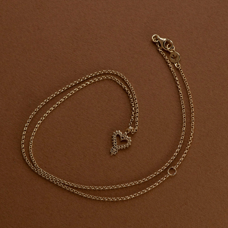 Zoe & Morgan Mini Gypsy Heart Necklace - Gold Vermeil - Necklace - Walker & Hall
