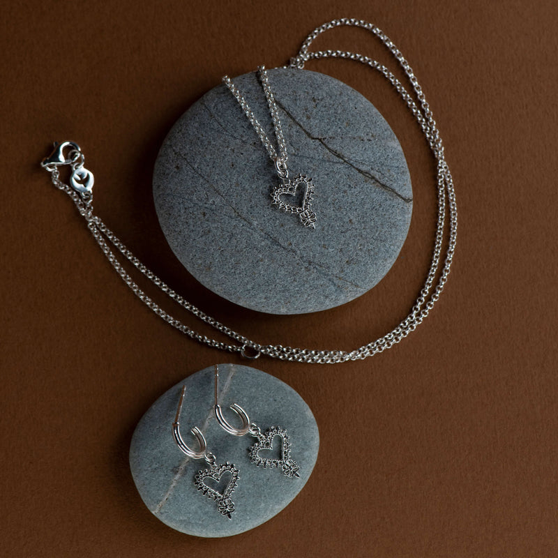 Zoe & Morgan Mini Gypsy Heart Necklace - Sterling Silver - Necklace - Walker & Hall