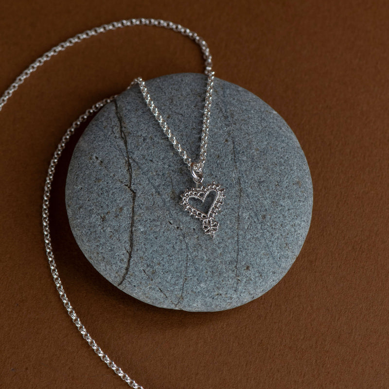 Zoe & Morgan Mini Gypsy Heart Necklace - Sterling Silver - Necklace - Walker & Hall