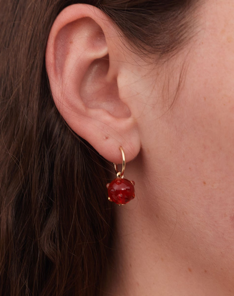 Meadowlark Bubble Glass Hoop Earrings Small - 9ct Yellow Gold-Earrings-Walker & Hall