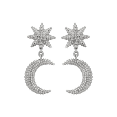 Zoe & Morgan Moonlight Earrings - Sterling Silver-Earrings-Walker & Hall