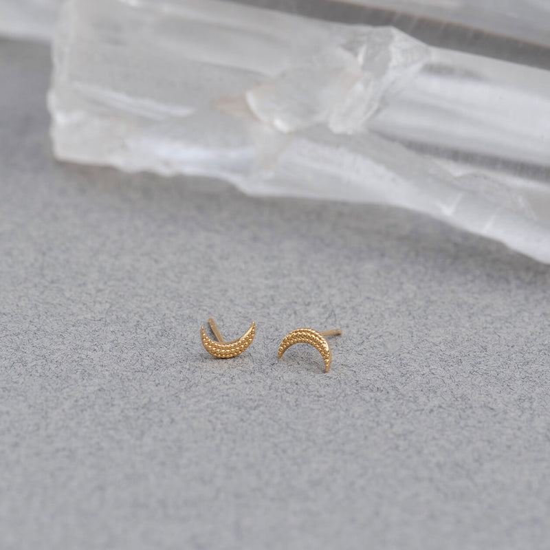 Zoe & Morgan Moonlight Stud Earrings - Gold Vermeil-Earrings-Walker & Hall