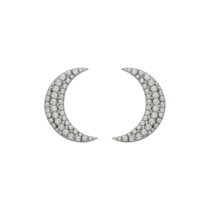 Zoe & Morgan Moonlight Stud Earrings - Sterling Silver-Earrings-Walker & Hall
