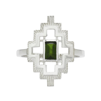 Zoe & Morgan Munay Ring - Sterling Silver & Chrome Diopside-Ring-Walker & Hall