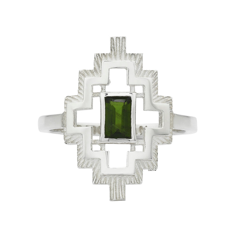 Zoe & Morgan Munay Ring - Sterling Silver & Chrome Diopside-Ring-Walker & Hall