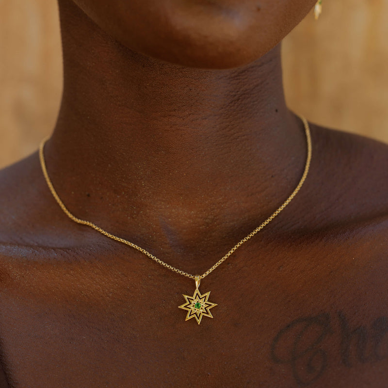 Zoe & Morgan Nora Necklace - Gold Vermeil & Chrome Diopside - Necklace - Walker & Hall