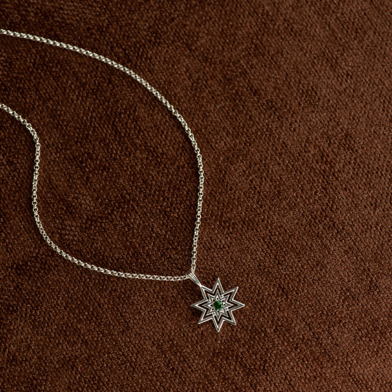Zoe & Morgan Nora Necklace - Silver & Chrome Diopside - Necklace - Walker & Hall