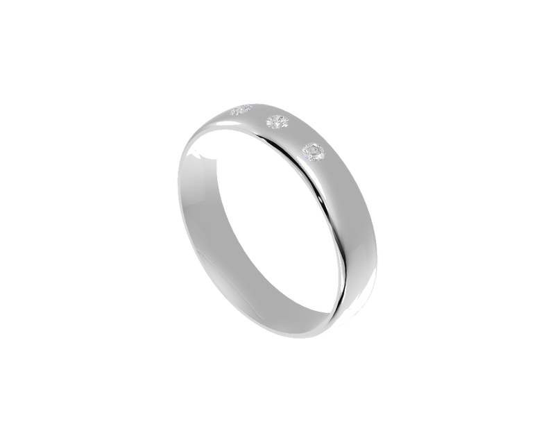 Three-Stone 4mm Milestone Band