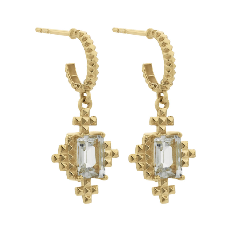 Zoe & Morgan Reya Earrings - Gold Vermeil & White Topaz-Earrings-Walker & Hall