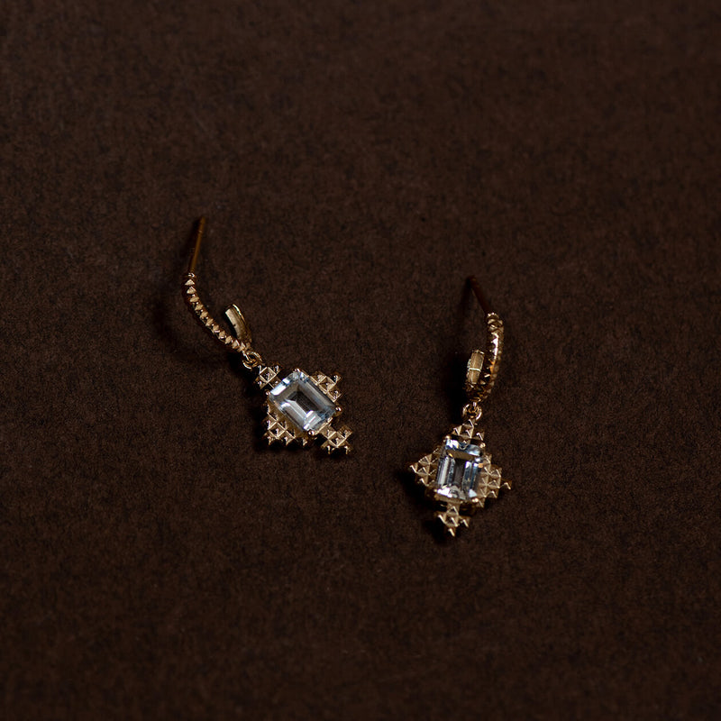 Zoe & Morgan Reya Earrings - Gold Vermeil & White Topaz-Earrings-Walker & Hall
