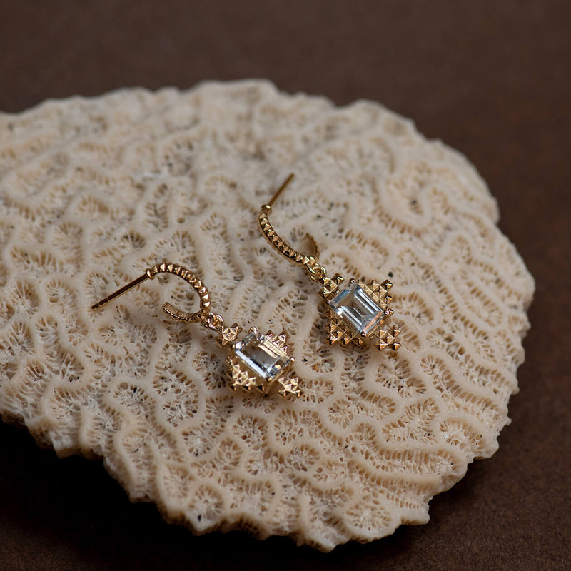 Zoe & Morgan Reya Earrings - Gold Vermeil & White Topaz-Earrings-Walker & Hall