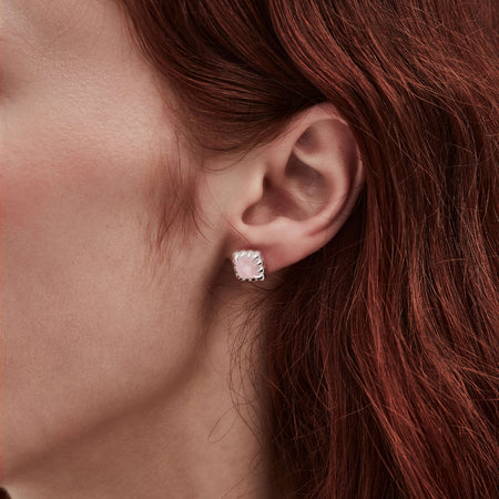 Stolen Girlfriends Club Mini Claw Studs - Rose Quartz