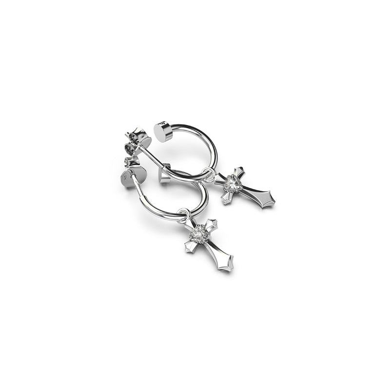 Stolen Girlfriends Club Gothic Side Cross Anchor Earrings
