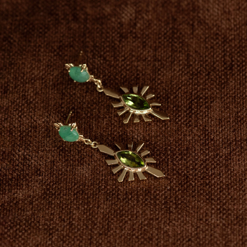Zoe & Morgan Sisterhood Earrings - Gold Vermeil & Peridot - Earrings - Walker & Hall