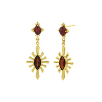 Zoe & Morgan Sisterhood Earrings - Gold Vermeil & Garnet - Earrings - Walker & Hall