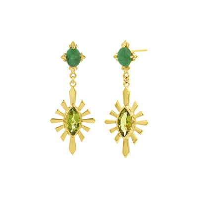 Zoe & Morgan Sisterhood Earrings - Gold Vermeil & Peridot - Earrings - Walker & Hall
