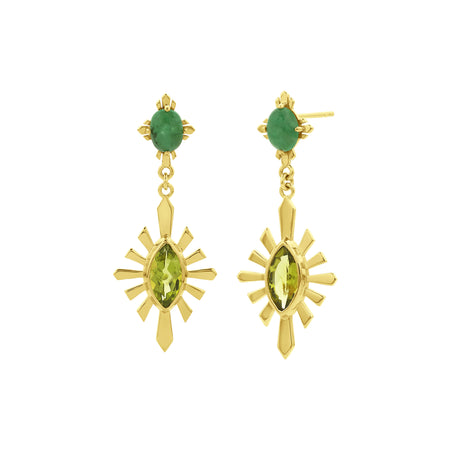 Zoe & Morgan Sisterhood Earrings - Gold Vermeil & Peridot - Earrings - Walker & Hall