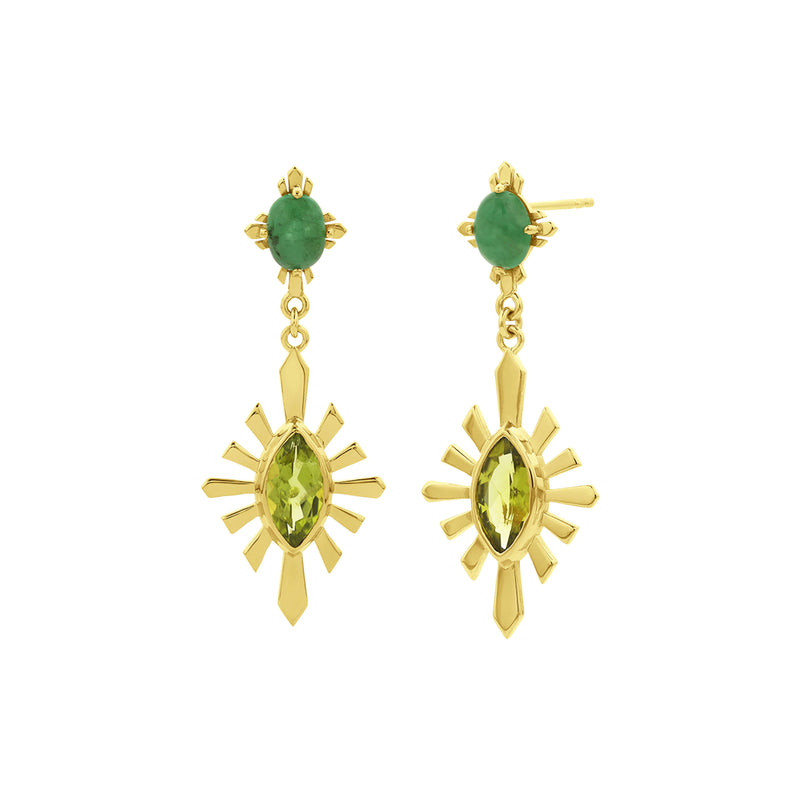 Zoe & Morgan Sisterhood Earrings - Gold Vermeil & Peridot - Earrings - Walker & Hall