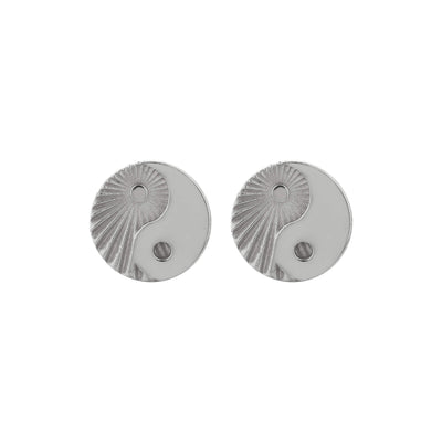 Zoe & Morgan Yin Yang Stud Earrings - Sterling Silver-Earrings-Walker & Hall