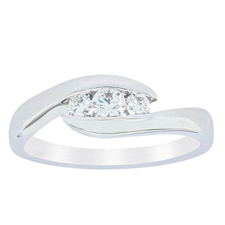 18ct White Gold Diamond Solstice Ring-Ring-Walker & Hall