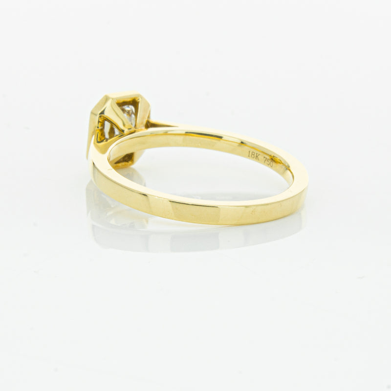 18ct Yellow Gold .56ct Radiant Cut Diamond Windsor Ring-Ring-Walker & Hall