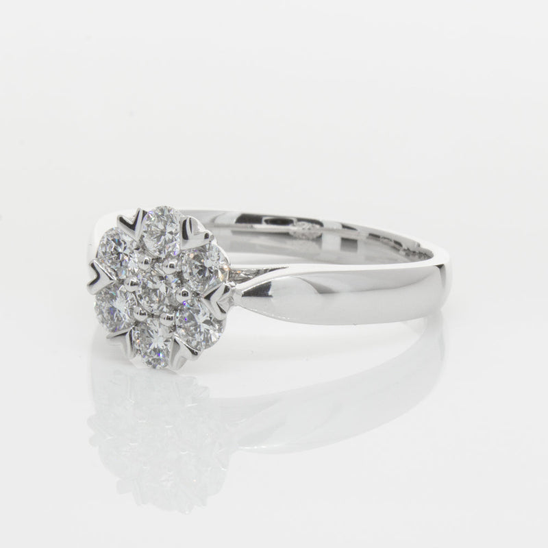 18ct White Gold .75ct Diamond Lotus Ring-Ring-Walker & Hall