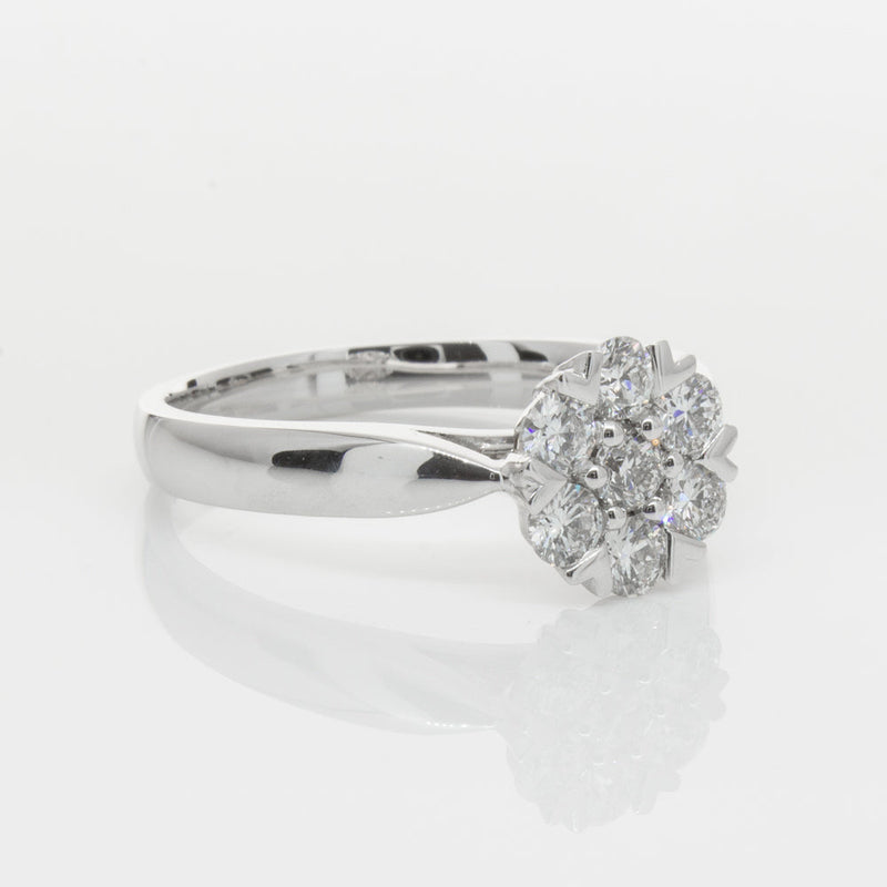 18ct White Gold .75ct Diamond Lotus Ring-Ring-Walker & Hall