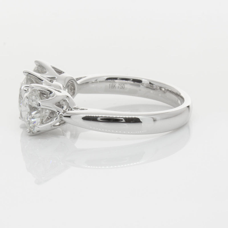 18ct White Gold 3.00ct Diamond Trilogy Ring-Ring-Walker & Hall