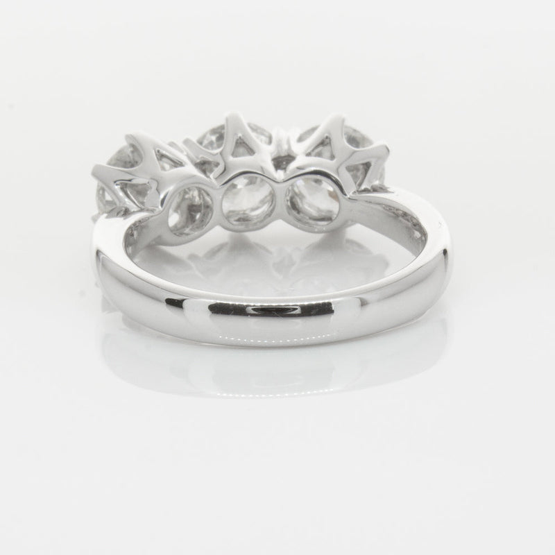 18ct White Gold 3.00ct Diamond Trilogy Ring-Ring-Walker & Hall