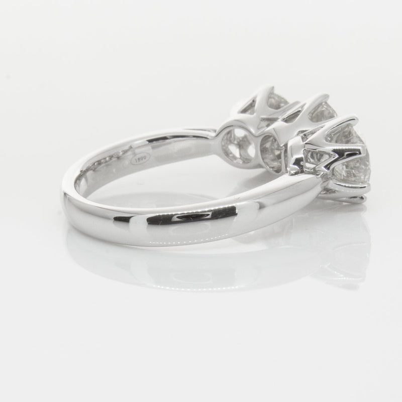 18ct White Gold 3.00ct Diamond Trilogy Ring-Ring-Walker & Hall