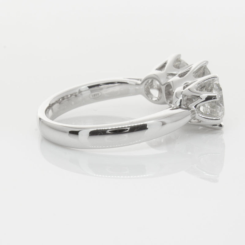 18ct White Gold 3.00ct Diamond Trilogy Ring-Ring-Walker & Hall