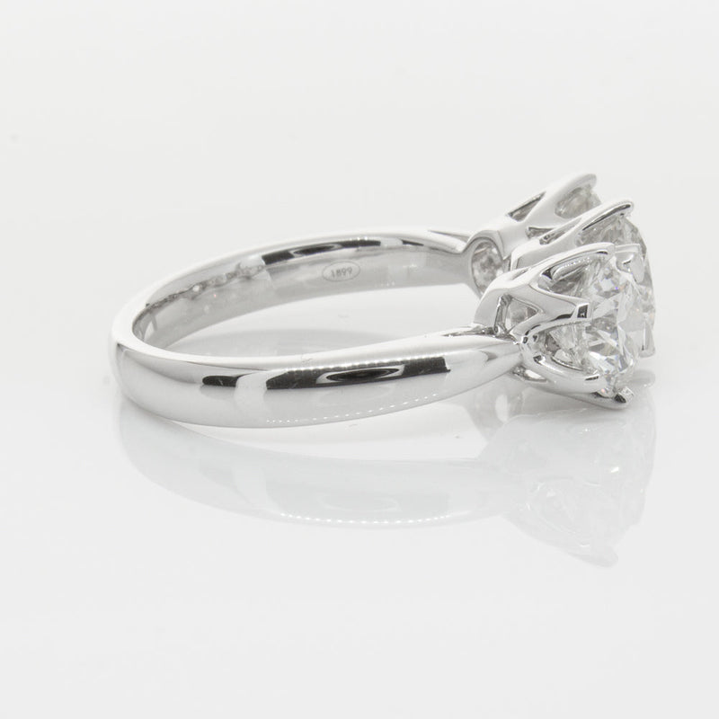 18ct White Gold 3.00ct Diamond Trilogy Ring-Ring-Walker & Hall