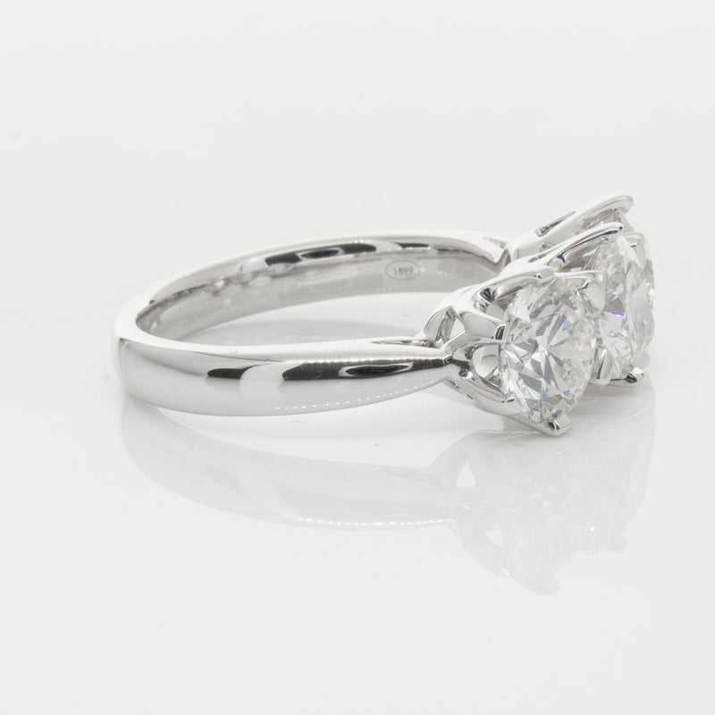 18ct White Gold 3.00ct Diamond Trilogy Ring-Ring-Walker & Hall
