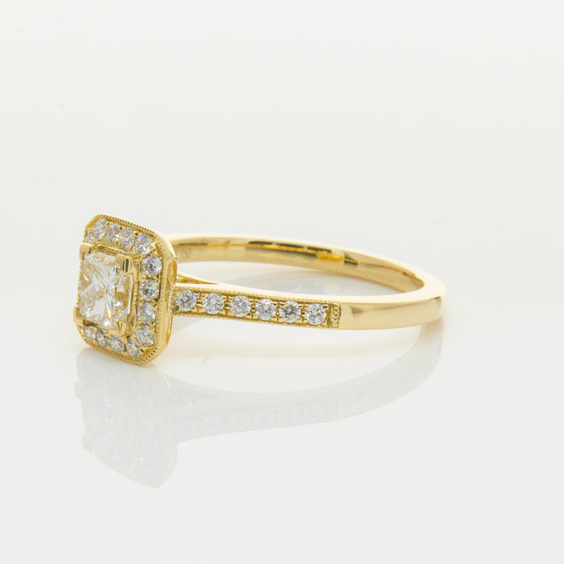 18ct Yellow Gold .50ct Princess Cut Diamond Mandalay Ring-Ring-Walker & Hall