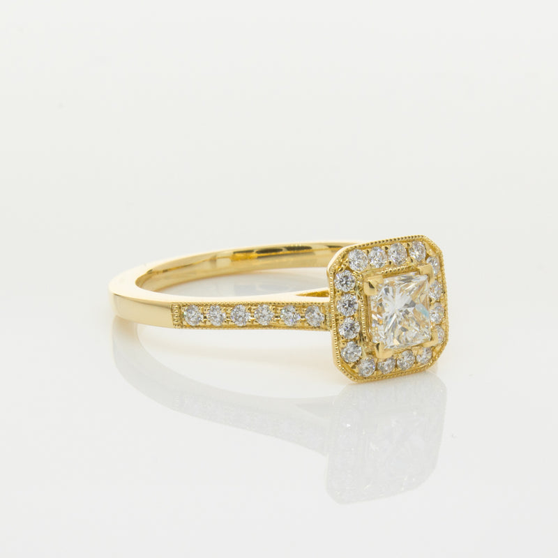 18ct Yellow Gold .50ct Princess Cut Diamond Mandalay Ring-Ring-Walker & Hall