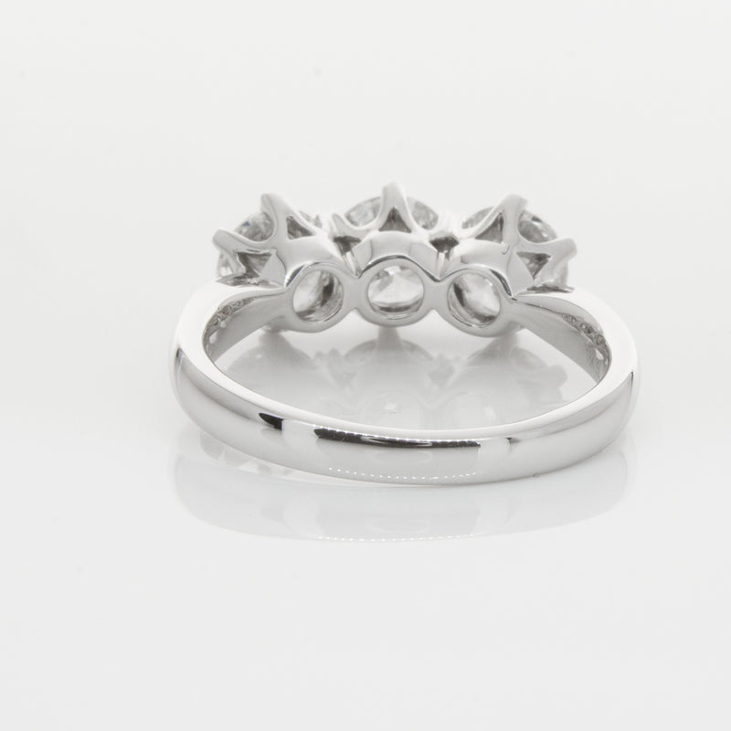 18ct White Gold 2.36ct Diamond Trilogy Ring-Ring-Walker & Hall