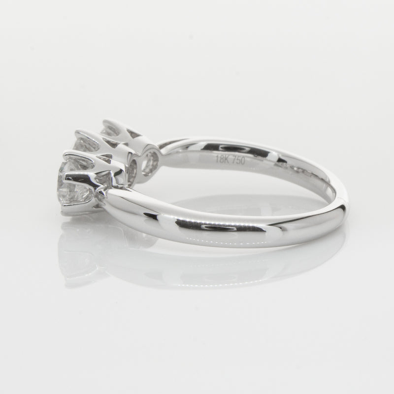 18ct White Gold 1.30ct Diamond Trilogy Ring-Ring-Walker & Hall