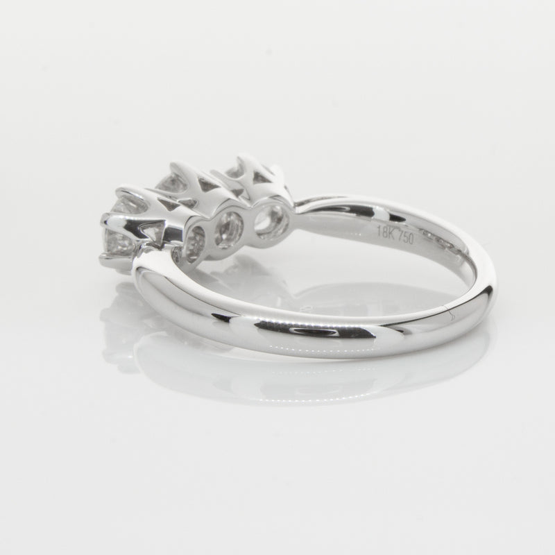 18ct White Gold 1.30ct Diamond Trilogy Ring-Ring-Walker & Hall