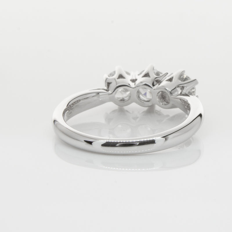 18ct White Gold 1.30ct Diamond Trilogy Ring-Ring-Walker & Hall